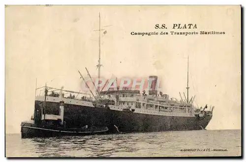 Cartes postales Bateau Paquebot SS Plata compagnie des Transports maritimes