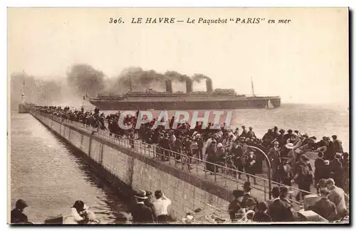 Cartes postales Bateau Paquebot Paris en Mer Le Havre