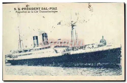 Cartes postales Bateau Paquebot SS President Dal Ria Cie Transatlantique