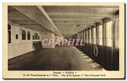 Cartes postales Bateau Paquebot Paris Un des ponts promenade de 1ere classe