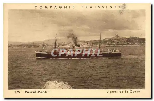 Cartes postales Bateau Paquebot Fraissinet SS Pascal Paoli Lignes de la Corse