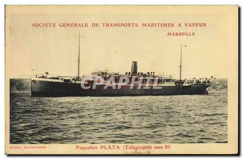 Ansichtskarte AK Bateau Paquebot Plata Marseille