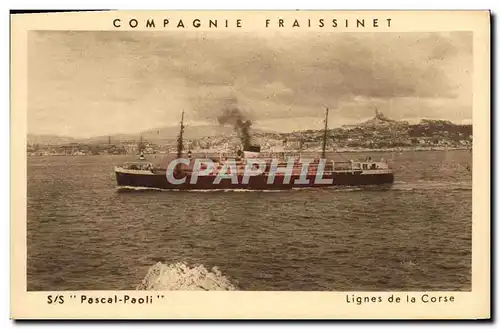Cartes postales Bateau Paquebot Fraissinet SS Pascal Paoli Lignes de la Corse