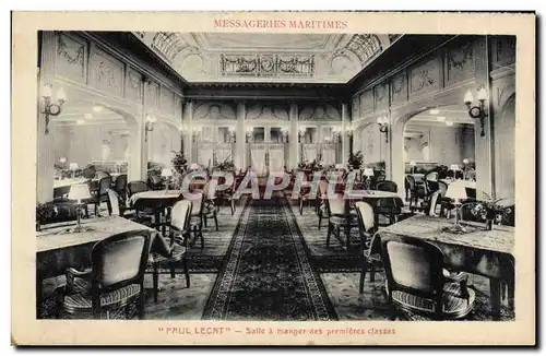 Cartes postales Bateau Paquebot Paul Lecat Salle a manger des premieres classes