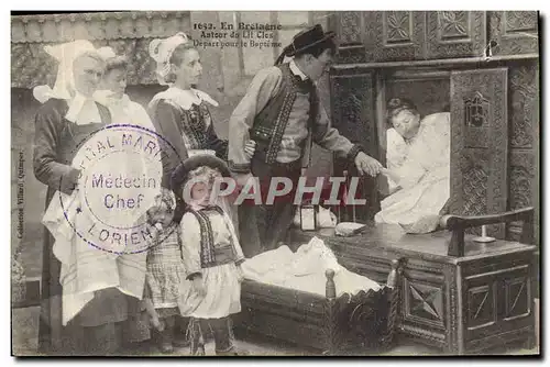 Cartes postales Folklore Lits Clos Depart pour le bapteme