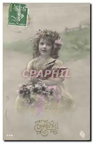 Cartes postales Fantaisie Paques Poisson Enfant