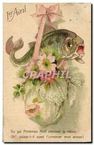 Cartes postales Fantaisie Paques Poisson