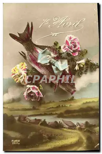 Cartes postales Fantaisie Paques Poisson