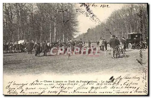 Ansichtskarte AK Chasse a courre en Foret de Fontainebleau Le depart Chiens Chien