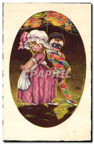 Cartes postales Fantaisie Illustrateur Enfants Pierrot