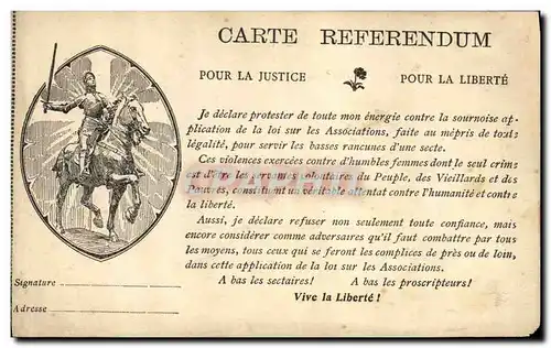 Ansichtskarte AK Jeanne d&#39Arc Carte Referendum Pour la justice Pour la Liberte TOP