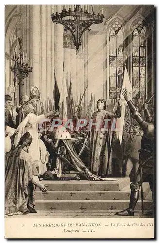 Ansichtskarte AK Les fresques du Pantheon Le sacre de Charles VII Lenepveu Jeanne d&#39Arc