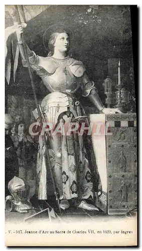 Cartes postales Jeanne d&#39Arc au sacre de Charles VII par Ingres