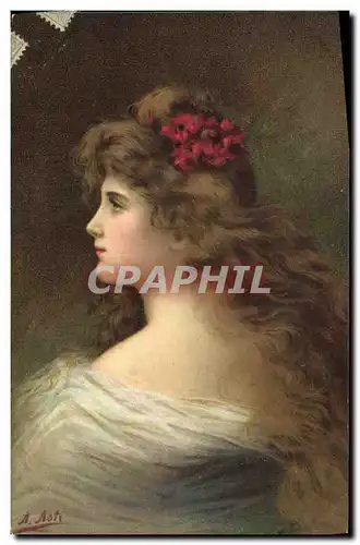 Cartes postales Fantaisie Illustrateur Asti Femme