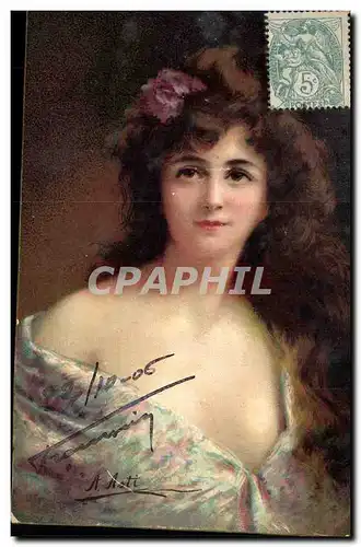 Cartes postales Fantaisie Illustrateur Asti Femme