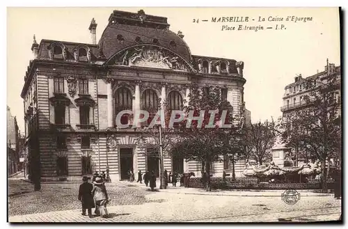 Ansichtskarte AK Marseille La Caisse D&#39Epargne Place Estrangin