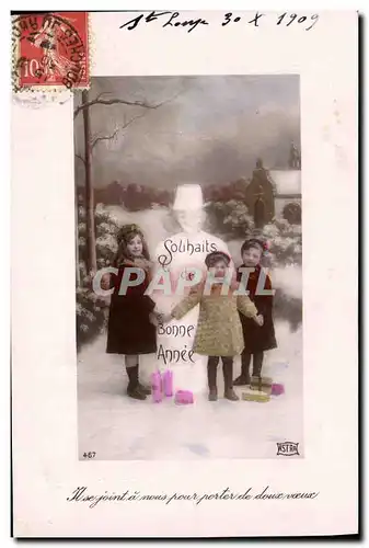Cartes postales Fantaisie Bonhomme de neige Enfant