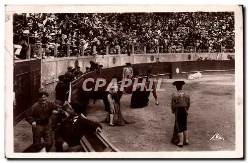 Cartes postales Corrida Course de taureaux Coup de grace au taureau debout