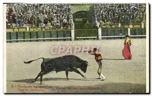 Cartes postales Corrida Course de taureaux Poniendo Badnerillas