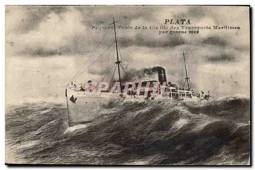 Cartes postales Bateau Paquebot Poste de la Cie Gle des Transports Maritimes Plata