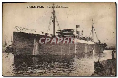 Cartes postales Bateau Paquebot Bresilien Pelotas