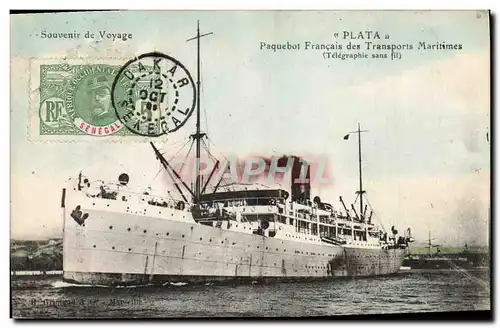 Cartes postales Bateau Paquebot Plata Transports Maritimes Senegal