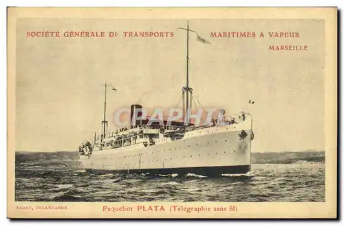 Ansichtskarte AK Bateau Paquebot Plata Marseille