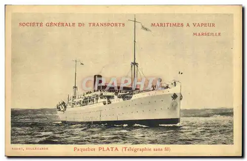 Cartes postales Bateau Paquebot Plata Marseille