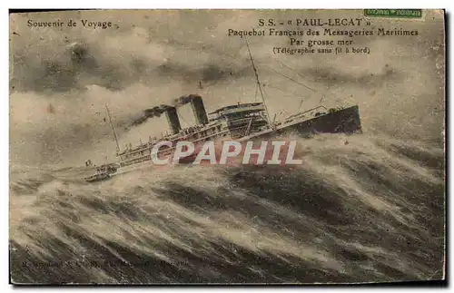 Ansichtskarte AK Bateau Paquebot SS Paul Lecat Messageries Maritimes par grosse mer