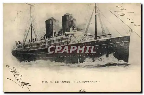 Cartes postales Bateau Paquebot La Havre La Provence