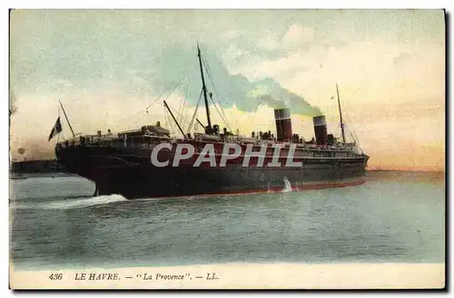 Cartes postales Bateau Paquebot Le Havre La Provence