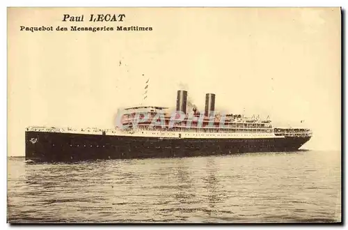 Cartes postales Bateau Paquebot Paul Lecat Messageries Maritimes