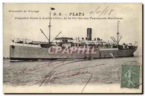 Ansichtskarte AK Bateau Paquebot SS Plata Cie Gle des Transports Maritimes