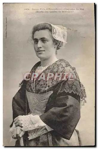 Cartes postales Folklore Jeune fille d&#39Hennebont Costume de fete