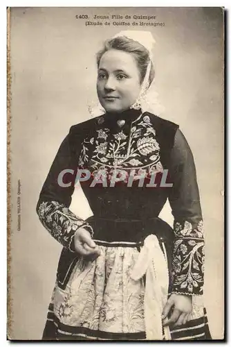 Cartes postales Folklore Jeune fille de Quimper