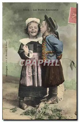 Cartes postales Folklore Enfants Les petits amoureux
