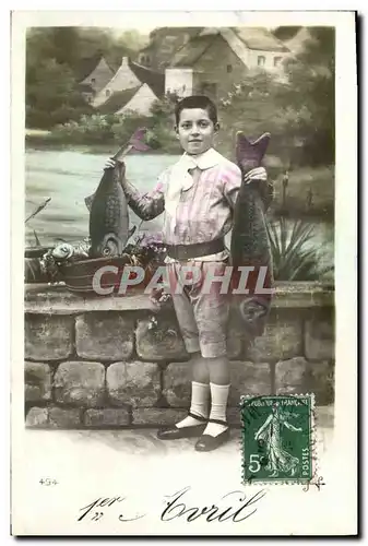 Cartes postales Fantaisie Paques 1er Avril Enfant