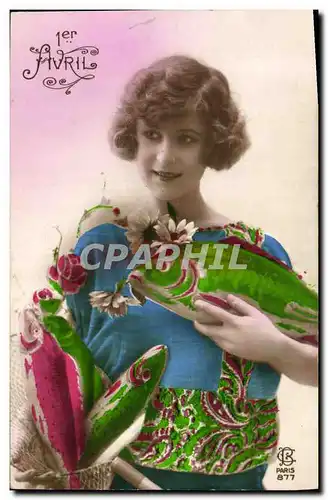 Cartes postales Fantaisie Paques 1er Avril Femme