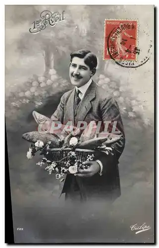 Cartes postales Fantaisie Paques 1er Avril Homme