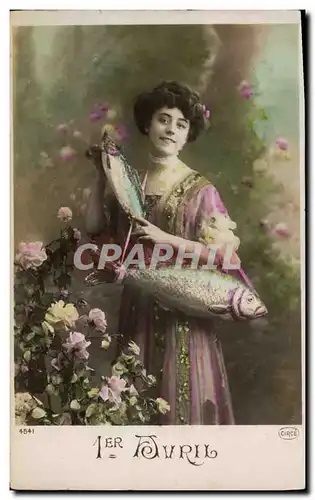 Cartes postales Fantaisie Paques 1er Avril Femme