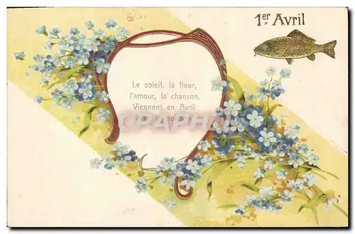Cartes postales Fantaisie Paques 1er Avril Fleurs