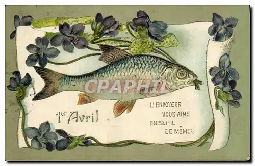 Cartes postales Fantaisie Paques 1er Avril Fleurs