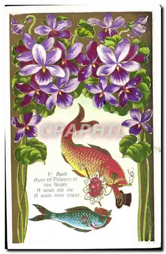 Cartes postales Fantaisie Paques 1er Avril Fleurs Cigarette Tabac