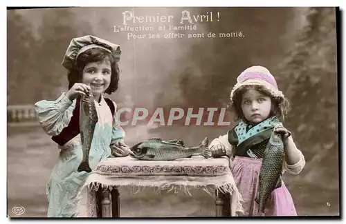 Ansichtskarte AK Fantaisie Paques 1er Avril Enfants