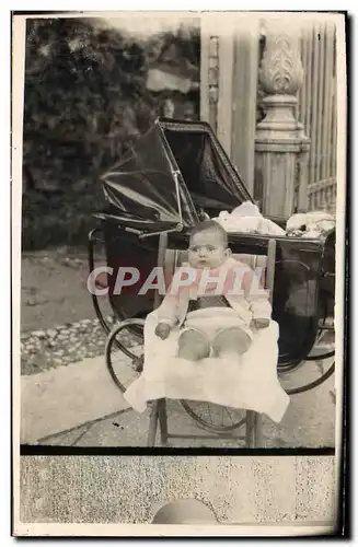 CARTE PHOTO Bebe Enfant Pousette