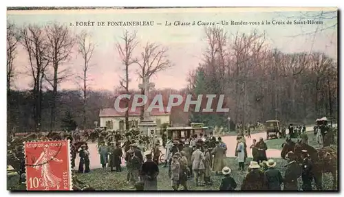 Ansichtskarte AK Chasse a courre Un rendez vous a la Croix de Saint Herem Foret de Fontainebleau