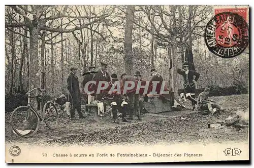 Cartes postales Chasse a courre en Foret de Fontainebleau Dejeuner des piqueurs