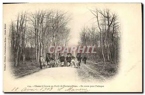 Ansichtskarte AK Chasse a courre en Foret de Fontainebleau En route pour l&#39attaque Chiens Chien