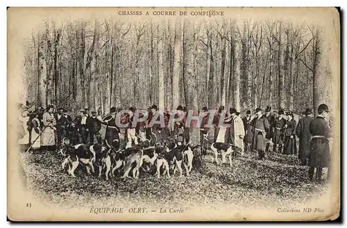 Cartes postales Chasse a courre Equipage Orly La curee Chiens Chien Compiegne