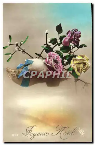 Cartes postales Fantaisie Sabot Fleurs